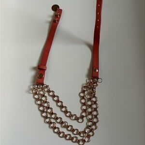 Filippa K leather and brass necklace